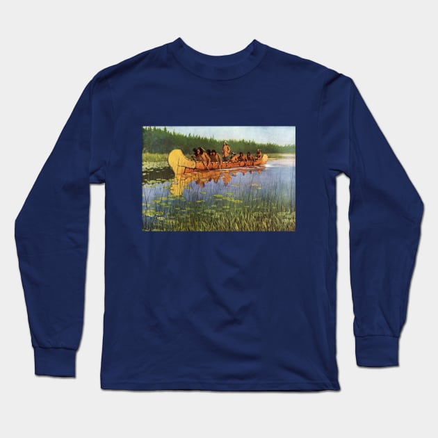 Great Explorers by Frederic Remington Long Sleeve T-Shirt by MasterpieceCafe